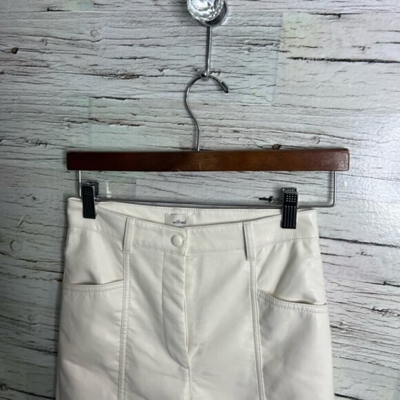 Wilfred Rebel Pant Faux Vegan Leather Aritzia Size 2 cream - Picture 3 of 10